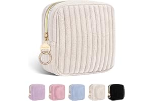PLAYEXEN Porta Assorbenti da Borsa Sacchetti di Pola per Portaassorbenti Igienici per Mestruazioni con Cerniera Pochette Piccola Porta-assorbenti Tampons Portatile Per Donna Ragazza Sacch Regalo(Beige)