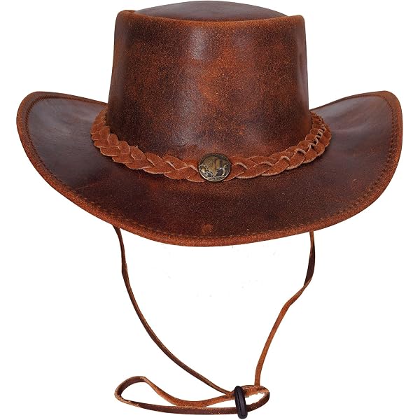 Cappello Da Cowboy Western INOGIH In Ecopelle, Classico Outback, Nero, Regolabile, Per Uomo E Donna