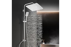 Görbach Juego de ducha de acero inoxidable sin grifo para ducha de lluvia (SJ-E3030CP)