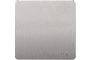 Schneider Electric Ultimate Screwless Flat Plate - Single Blank Plate, GU8410SS, Stainless Steel