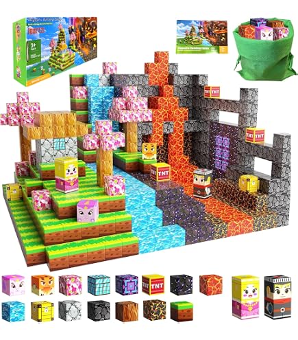 Jeu De Construction Magnétique 80 Pièces - Blocs Aimantés 2.5cm Thème Chantier Pour Enfants 4-10 Ans