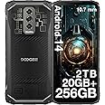DOOGEE Blade10 Ultra (2024) Rugged Smartphone Android 14, 20GB+256GB/2TB TF, 10.7mm Ultra-thin, 6.56" 90Hz, 50MP Camera, 3 Card Slots, 4G Dual SIM IP68/IP69K Rugged Phone, 5180mAh, NFC, Transparent