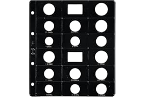 Pardo 75500 - Funda Opaca para Album de Monedas Euro, Negro, Paquete de 6 fundas