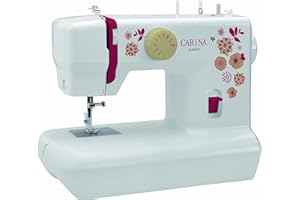 ‎CARINA CARINA Nähmaschine Junior I 6 Stichprogramme I Auto-Fadenspannung & Fadenabschneider I LED-Nählicht I inkl. Stickerbögen I Kinder Nähmaschine (weiß)