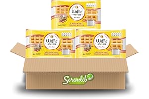 SERENDIB Waffle Amour TOASTING WAFFLES | 8 Belgian style toasting waffles 4X2 Packs in one Packet | Belgium Breakfast Treat | (3 Packets)