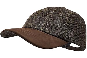 Borges & Scott Munro - Czapka z daszkiem premium - Harris Tweed i skóra nubukowa