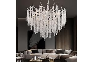 ‎AHXIAOZN AHXIAOZN Modern Kronleuchter Kristall Leuchte,Luxus Kristall Pendelleuchte,Dimmbar Rund Kristall Hängeleuchte,für Esszimmer, Küche, Wohnzimmer, Schlafzimmer, Flur, Café,Bar（Silber，80cm）