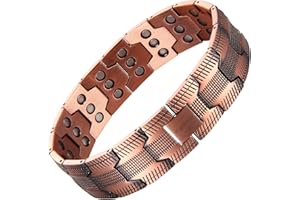 MagEnergy 99.9% Copper Magnetic Bracelet for Men, 3X Magnetic Bracelets Men with Ultra Strength Magnets, Adjustable Wristband with Link Removal Tool & Jewelry Gift Box(Copper)
