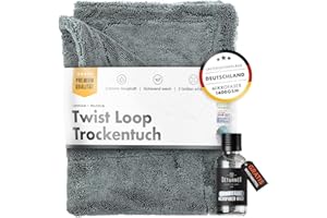 ‎CHEMICALWORKZ Chemicalworkz® Shark Towel Trockentuch 1400 GSM grau 80x50cm - saugstarkes fast dry Microfasertuch extra groß Autopflege | Fusselfrei, Streifen- & schlierenfreies Trocknen | Auto, Motorrad & Dusche