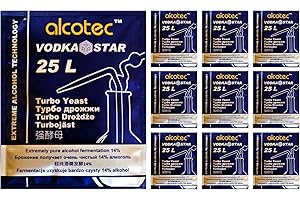 AlcoTec HUGBERT Turbohefe Vodka Star Alkohol Gärhefe Hefe Brennhefe 14% + GRATIS, 10 Stück