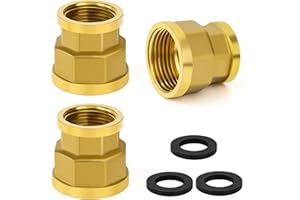 ELEGRIP Manicotto di Riduzione in Ottone 1" Femmina a 3/4 Femmina, Adattatore Connettori Filettati Interni, Raccordi a Doppia Presa per Tubo di Collegamento (6 Pezzi)