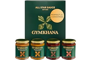 Gymkhana Indian Sauces - All Star Gift Box - Indian Food Gifts for Cooks, Gourmet Food Hamper for Christmas -1 of Each, Butter Masala, Rogan Josh, Goan Curry and Vindaloo