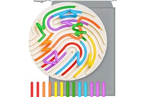 NiToy Silikon Sensorik Activity Board, Sensorik Spielzeug für Kinder, Autismus Spielzeug, Reise-freundliches Activity Board für Hand-Augen-Koordination und Stressabbau，mit 13 Zubehör Schnüren (Weiß)