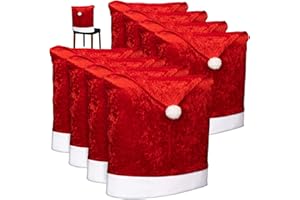 ‎COM-FOUR com-four® 8X Premium Stuhlhusse - Weihnachtsdekoration für Stühle - Schonbezüge im weihnachtlichen Design - Sitzmöbel-Überzüge - Stuhlbezug für Weihnachten - Stuhlabdeckung