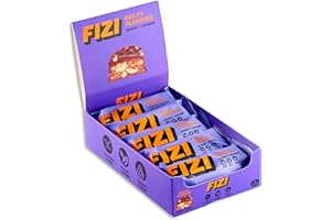 ‎FIZI FIZI Czekoladowe Batony Wegańskie Orzech Ziemny i Karmel, Baton na bazie roślin, w czekoladowej polewie, Bez rafinowanego cukru, Bez glutenu, Bez GMO, Bez laktozy, Idealna przekąska w podróży (10x45g)