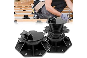 Froadp 60-140mm Supporti Regolabile Pavimento, Piedi Autolivellanti in PP, Trave Portante per Pavimentazione da Giardino Esterna o Lastre per Balconi Pietra Piastra Base di Regolazione (50)