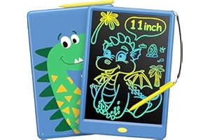 TECJOE LCD-Schreibtablett für Kinder, 11-Zoll-Zeichentabletts für Kinder, Jungenspielzeug, Geschenke, Dinosaurier-Doodle-Brett, Kleinkinder, Reisen, Lernspielzeug, Blau