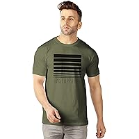 BLIVE Men's Regular Fit Round Neck Printed T-Shirt