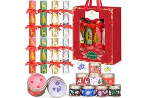 iZoeL 8 STK Christmas Crackers Kerzen Frauen Mädchen Duftkerzen Festliche Geschenkbox mit Karte, Adventskalender Weihnachts-Wichtelgeschenke für Frauen Männer Teenager Mädchen-No-Snap