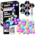 Gesto 5V Ball Shape Serial String Lights - USB Smart Music Sync Led Lights with Remote and App Control,RGB Color Changing Fairy Lights for Room,Home Decor,Diwali Decoration,Christmas(5 Meter, 33 Led)
