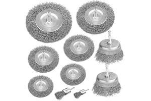 ONEINHE 10 Pz Filo Ruota Tazza Spazzola Set, Filo Spazzola Trapano Attachment con 1/4-Inch Hex Shank Metal Brush Kit per la Rimozione Della Ruggine, Lucidatura e Abrasivo