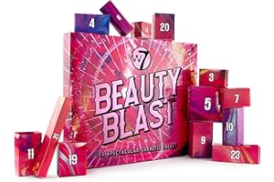 W7 Beauty Blast Calendrier de l'Avent 2025-24 Surprises Maquillage et Cosmétiques Emballées Individuellement pour Noël - Cadeaux de Noël Non Testés sur les Animaux