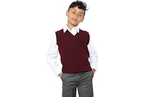 Nawal's Boys Knitted Tank Top V Neck Sleeveless Jumper School Uniform Smart & Comfortabl
