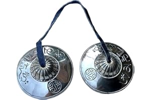 Healing Lama Full Moon Heavy Tingsha Set. 3.25 Inches Handcrafted Premium Quality Meditation Grade Tibetan Cymbals Chime Set (Light)