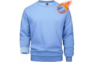 ‎MAGCOMSEN MAGCOMSEN Basic Pullover Herren Crewneck Sweatshirts Fleece Winter Langarmshirts Freizeit Sport Oberteile Shirt Warm Gefüttert Outdoorshirts