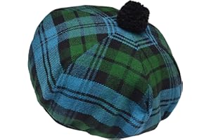 IMPERIAL KILT PRODUCTS Szkocki tradycyjny Tam o' Shatner Wełna akrylowa Tammy Kapelusz Pom Pom Jeden rozmiar Różne Tartany Beret Balmoral Flat Kilt Bonnet Jimmy Hats, płaska czapka