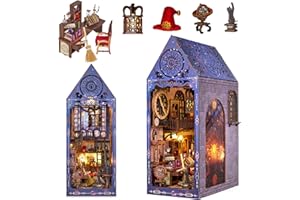 MARYCELE Book Nook Kits für Erwachsene, DIY Miniatur Haus Kits, 3D Holz Booknooks Puzzle, Bücherregal Deko Bücher, Buchstützen Puppenhaus, Weihnachten Geburtstag Geschenke für Frauen und Männer, Magic House