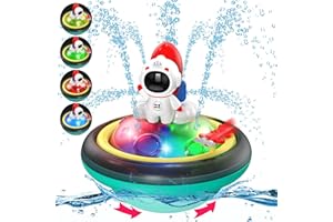 CRIOLPO Zabawki do kąpieli, zabawki dla niemowląt, 1 rok, 2 lata z lampką LED, fontanna zabawka, zabawki do kąpieli z automatyczną indukcją, wanna i basen, zabawki do kąpieli, 3, 4, 5 lat, chłopcy,