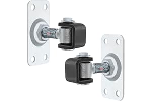 KOTARBAU® Set di 2 cinghie regolabili per porte M12 da avvitare, rettangolari, 4 fori, S235JR, in acciaio galvanizzato, cerniere per porta, in argento, cerniera regolabile, cerniere per porta