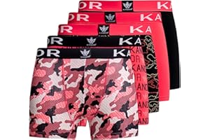 KANDOR męskie bokserki – wielopak bokserek męskich 5sztuk, wygodne męskie figi z elastycznego bawełnianego materiału, kolorowe i czarne slipy, zestaw męskich majtek