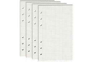FEBBYA A6 Ringbuch Nachfüllpapier Kariert,2er Set 180 Blatt (6-fach Gelocht) für Nachfüllbare Notizbücher | DIN A6 Trennblütter & Kalendereinlagen | Augenschonend, Hochwertiges 100g Papier