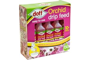 Doff Orchid Drip Feed – 10x30ml Bottles Fast-Acting Plant Food for Healthy Growth of Orchids & Flowering Plants – Nutrient Enriched Plant Feed – Encourages Root Development