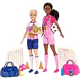 Barbie kariyer bebekleri ve 15 aksesuar, Barbie 'Brooklyn' ile sarı sa&ccedil;lı ve minyon bebek, 2 kale, 2 top ve daha fazlasıyla F