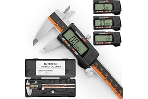 SAFEHITCH - Digital Vernier Caliper - Inches - MM - Inch Fraction Conversion - Extra Large LCD Screen - 0-155mm - 100th/MM Accuracy