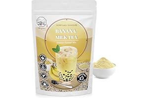 Banana Bubble Milk Tea Instant 3in1 Powder Mix - 1kg (33 Drinks) | For Boba Tea, Milkshake, Blended Frappe and Bakery | Authentic Taiwan Recipe | 0 Trans Fat, No Preservatives by Moriyama Teahouse