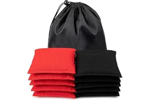 WOFEU 10 Stück Cornhole Säckchen 10X10cm,Bean Bag Wurfspiel Set für Kinder,Fun Sports Games Sitzsack für Partyspiele,Corn Hole Wurfsäckchen Sitzsäcke Outdoor Spiel für Jungen und Mädchen-Schwarz + Rot