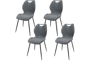 LEWE Sillas de Comedor Juego de 4, Sillas de Cocina Silla de Salón Silla Tapizada con Patas de Metal, Silla con Respaldo de Tela, Sillas para Comedor Salón Cocina