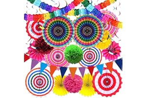 YBwanli Party deko Geburtstag gartenparty,karneval deko,Einschulung deko,Hawaii sommerparty,Regenbogen deko,luftschlangen Geburtstag,33 Stück,erreichen: Mode, Mehrfachelement Party Szenen