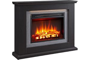 FLAMME Evora Fireplace with 39'' surround with 2kW Fireplace Heater Espresso Oak Multiple Colours Available