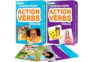 QUOKKA 104 Action Verbs Flash Cards for Speech Therapy Materials ESL Teaching – Educational Vocabulary Builder with Realistic Images for Kids Adults – Picture Cards for Speech and Cognitive Learning
