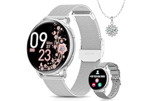 BANLVS Smartwatch damski z funkcją telefonu, 1,27" HD zegarek damski z 110 trybami sportowymi, pulsometrem, monitorem snu, cyklem menstruacyjnym, SpO2 i BMI, wodoszczelny IP68, smartwatch do systemu