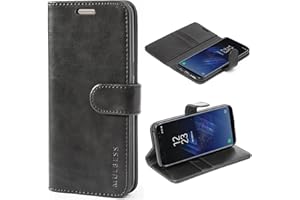 Etui Mulbess do Samsung Galaxy S8 - Skórzane etui - Gniazda na karty - Kieszeń ochronna Portfel - Retro Black