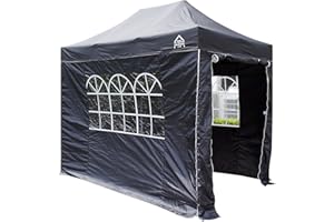 All Seasons Gazebos: Gazebo pop-up 3x2m completamente impermeabile con 4 pareti laterali - Nero