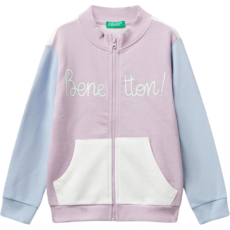 Maglia Di Tuta United Colors Of Benetton Per Bambine E Ragazze - Felpa Chiusa Con Stampa, Cotone E Poliestere