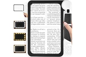 MOETYANG Magnifying Glass with Light for Reading, 3X Reading Magnifier with 48 LEDs 3 Lighting Modes, Folding Handheld Large Screen for Seniors