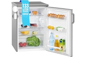 Bomann Kühlschrank ohne Gefrierfach mit 133L Nutzinhalt und 3 Ablagen | Kühlschrank klein mit Gemüsefach & wechselbarem Türan